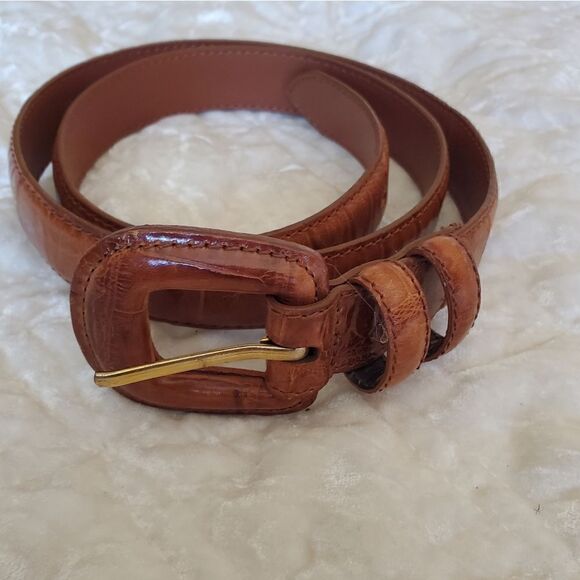 VALERIE STEVENS Genuine Leather Vynil Lined  Size Medium Brown - Picture 1 of 10